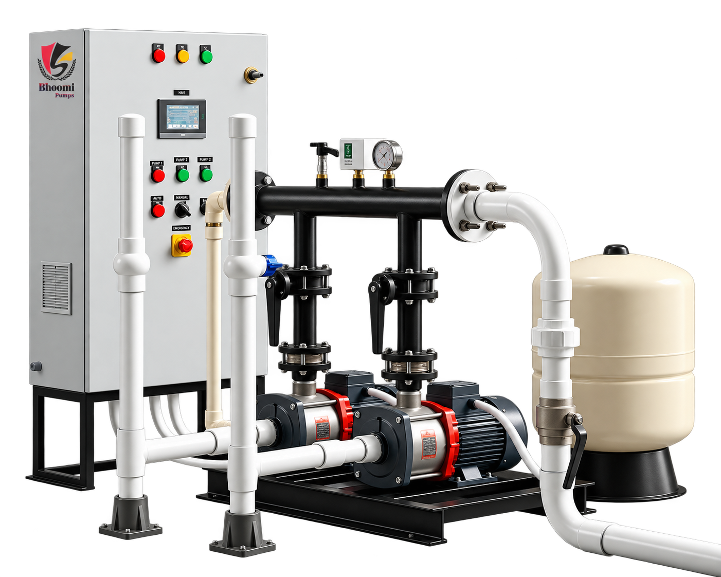 Twin-pump booster system — Bhoomi product visual